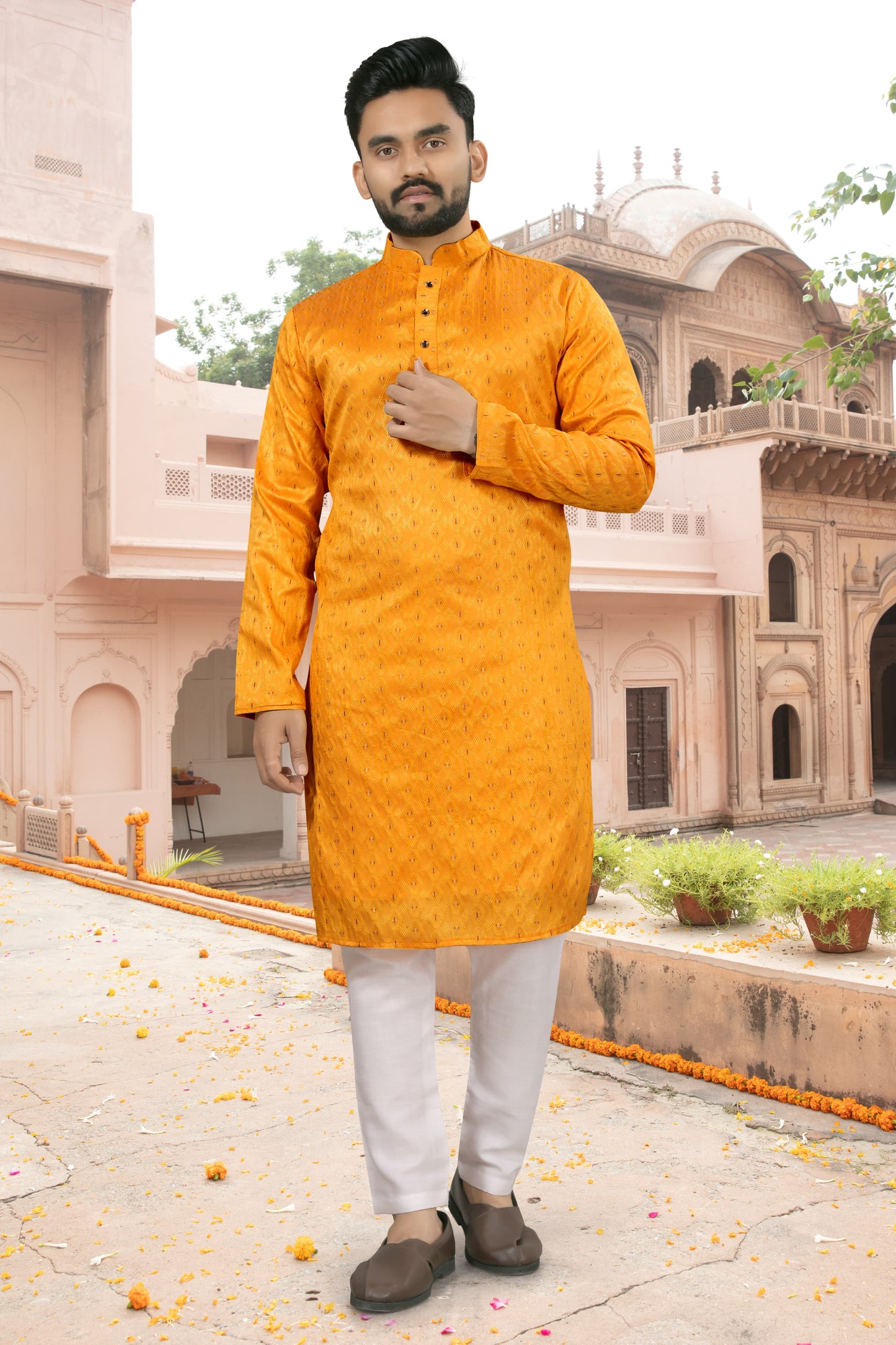 Traditional Indian Wedding Wear Long Kurta for Men