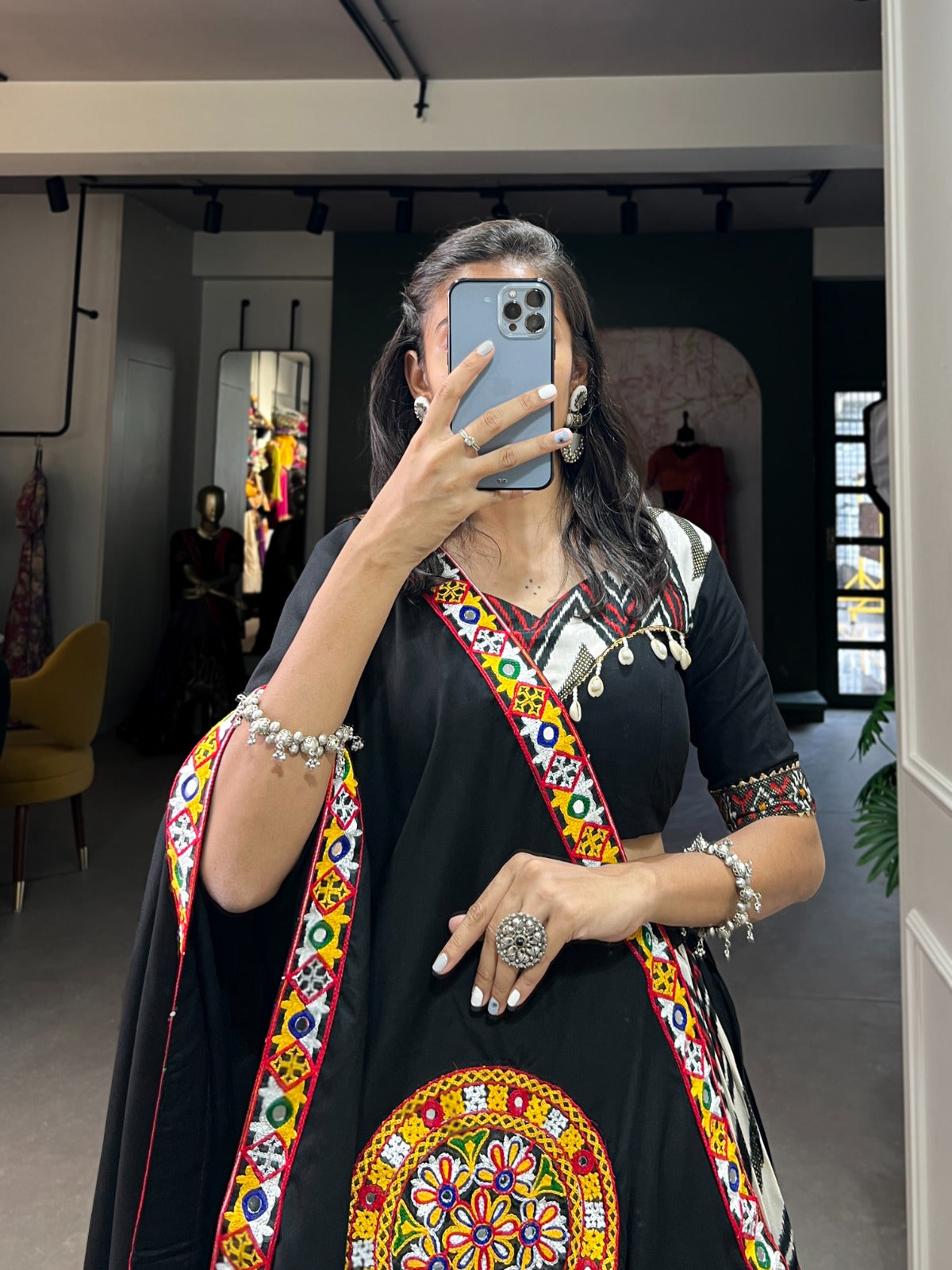 Black navratri lehenga choli images