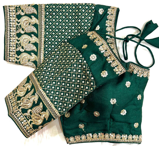 Green saree blouse images