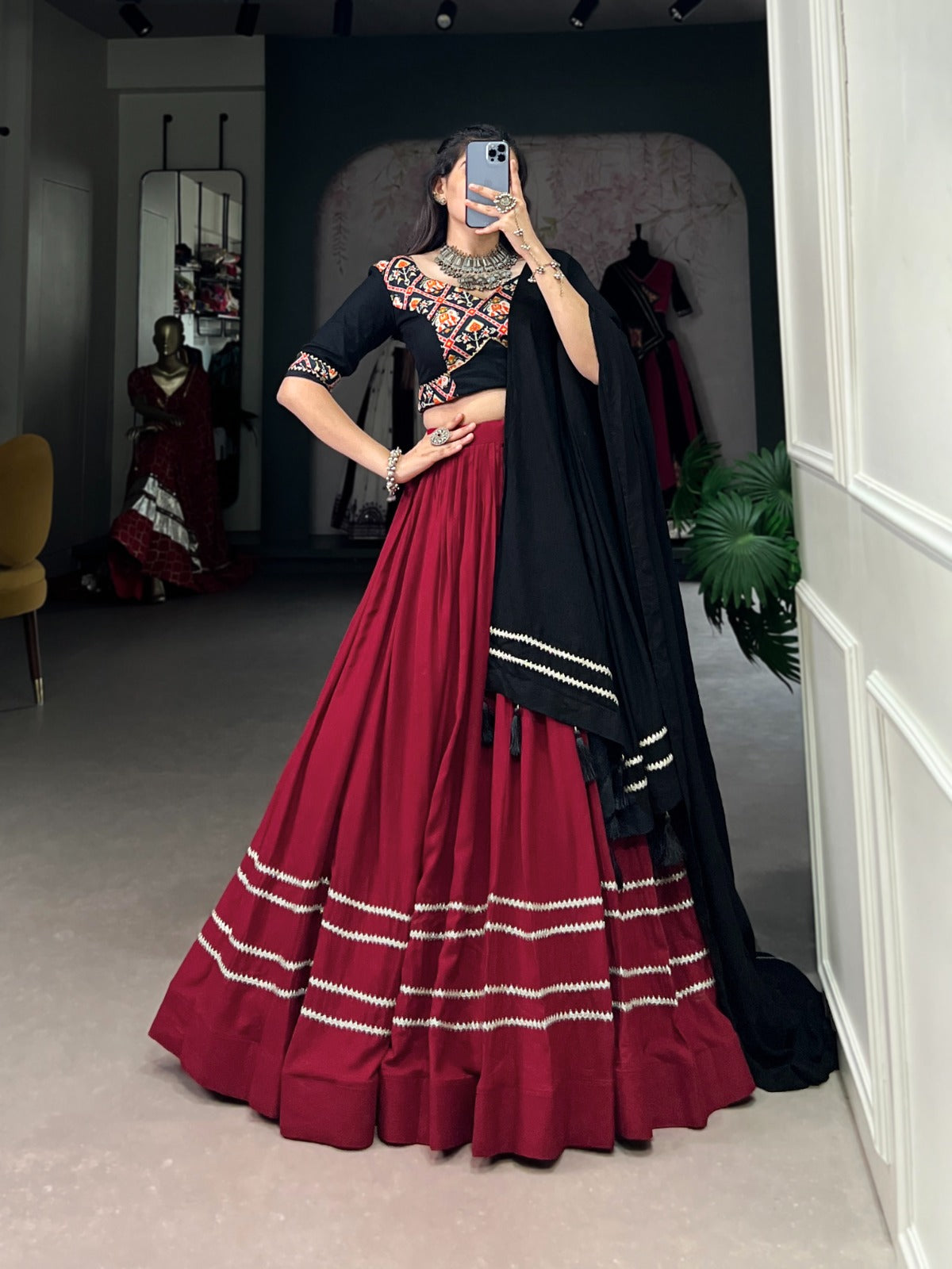 Maroon traditional chaniya choli images