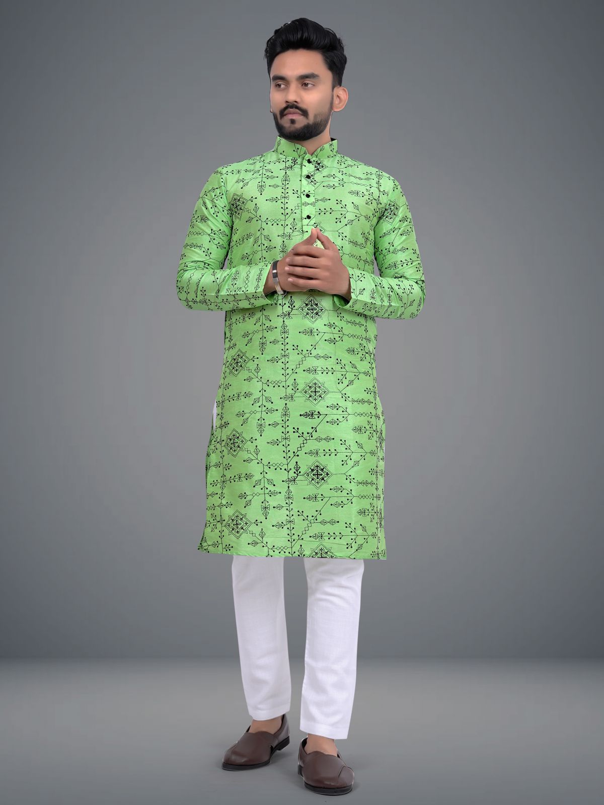 Men's Kurta Pajama Set Embroidery Work Kurtas