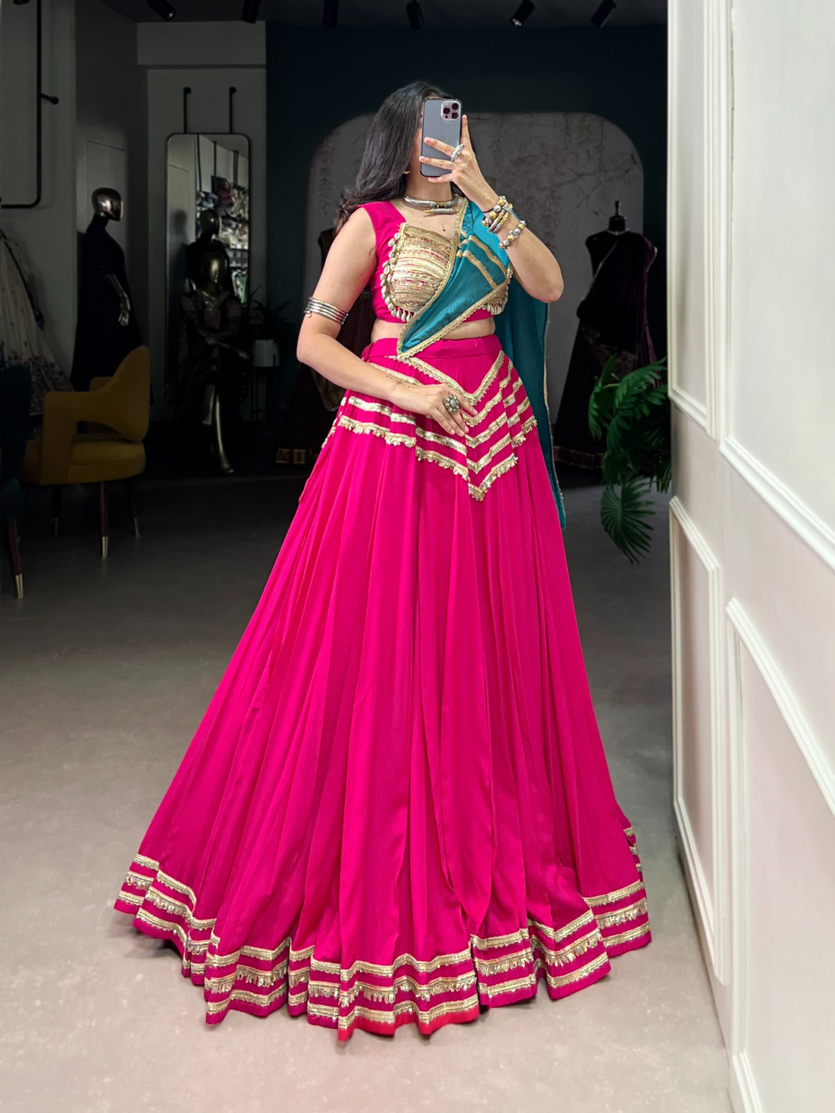 Navratri wear pink color ghagra choli UK