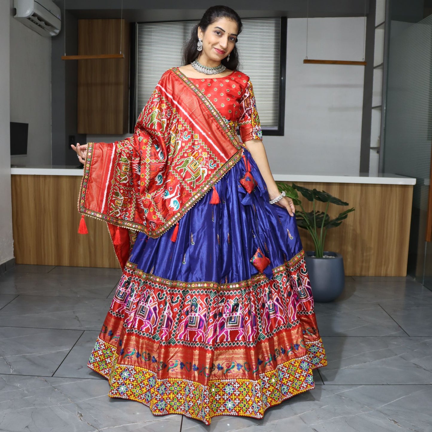 Patola printed lehenga choli with online shopping