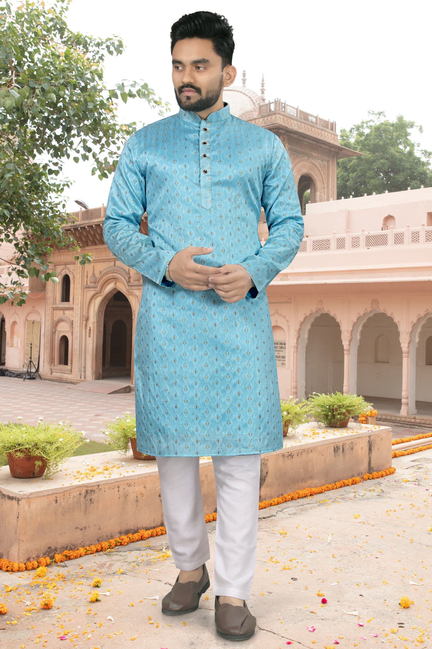 Traditional Indian Wedding Wear Long Kurta for Men