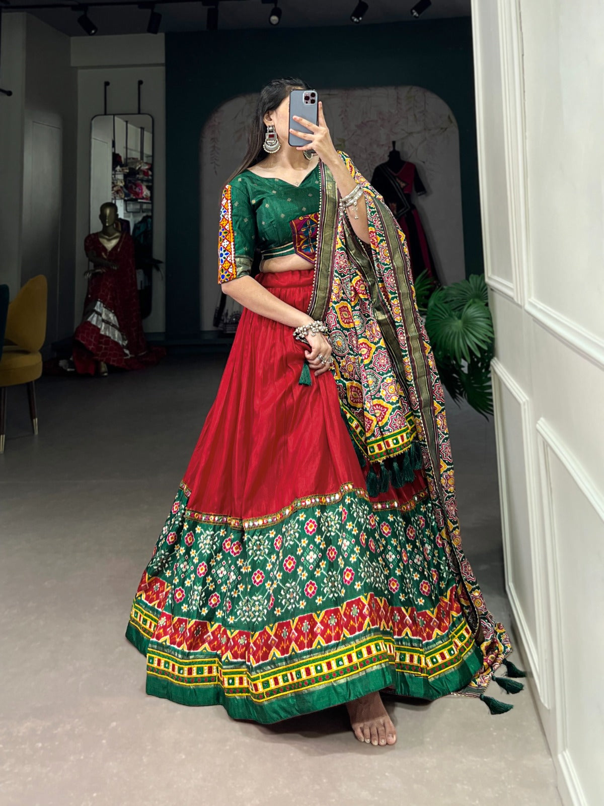 Green traditional chaniya choli price