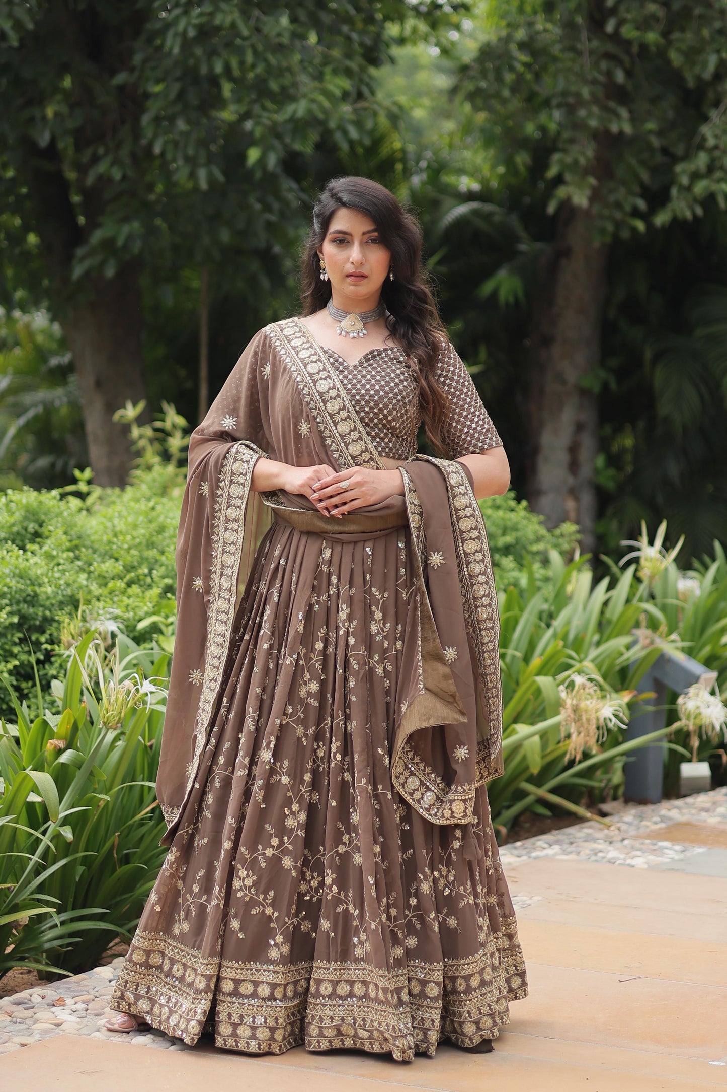 Brown Lehenga for women