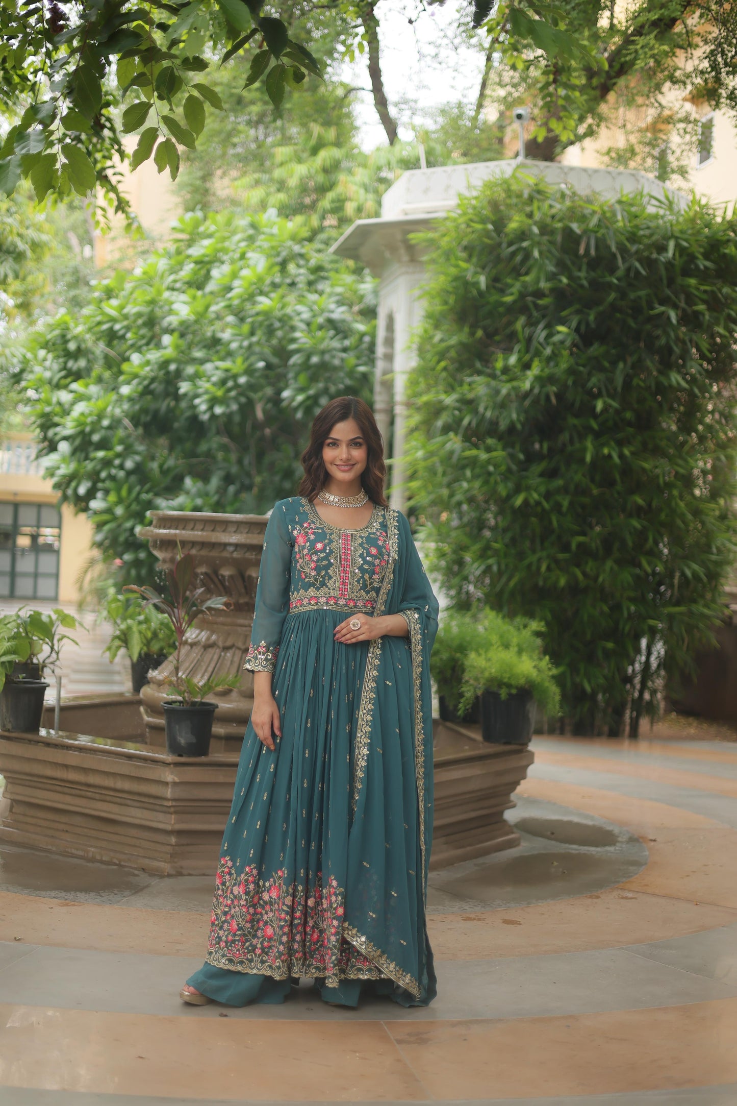 Rama color georgette sharara suit design