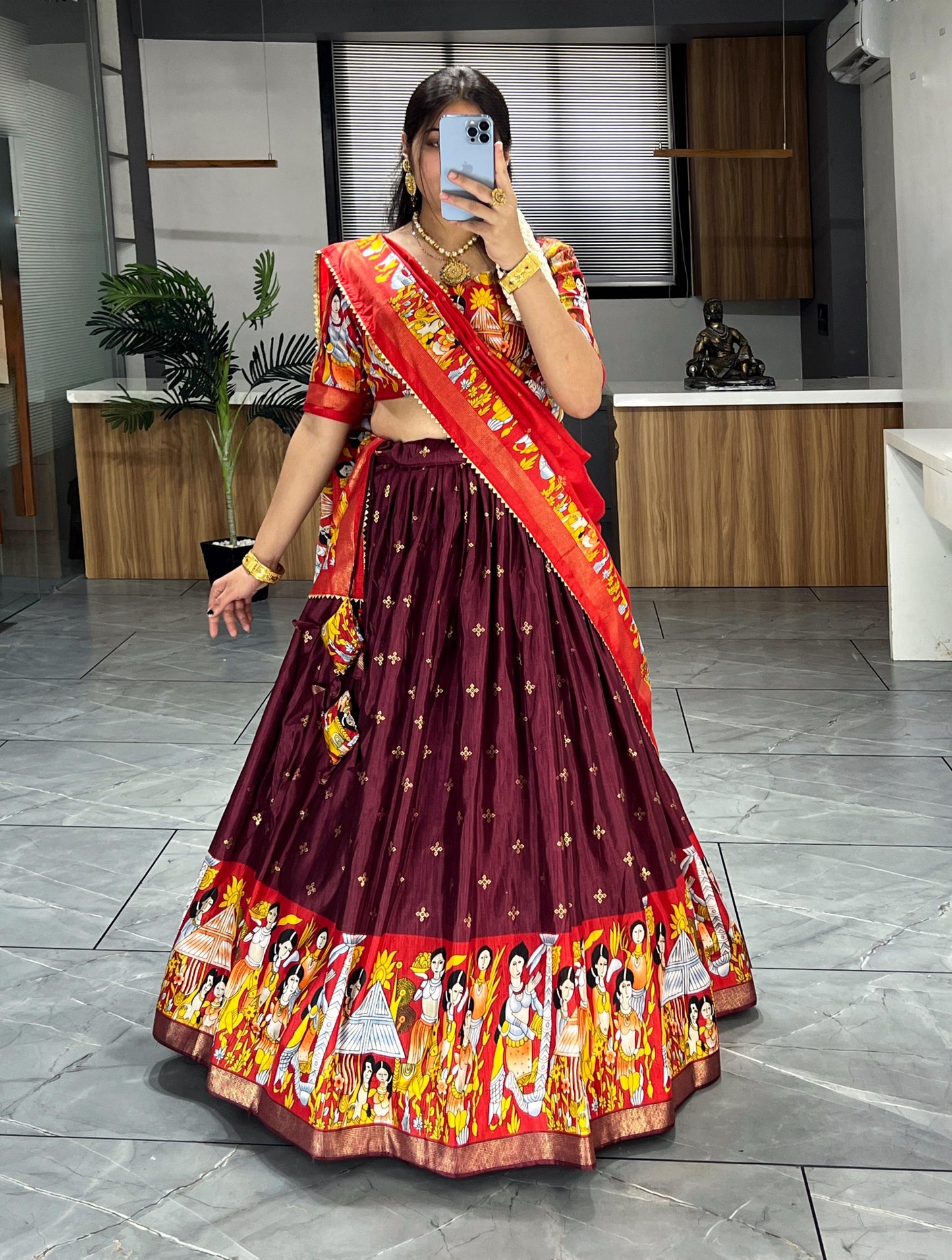Heavy printed lehenga choli