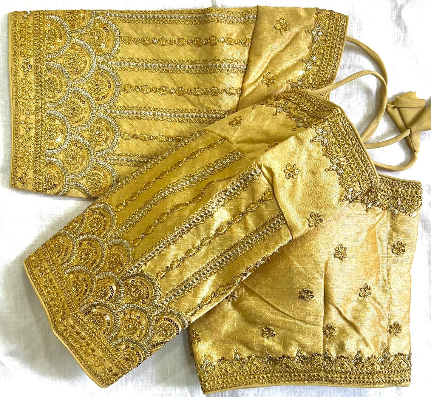 Wedding Beige color silk hand work blouse price