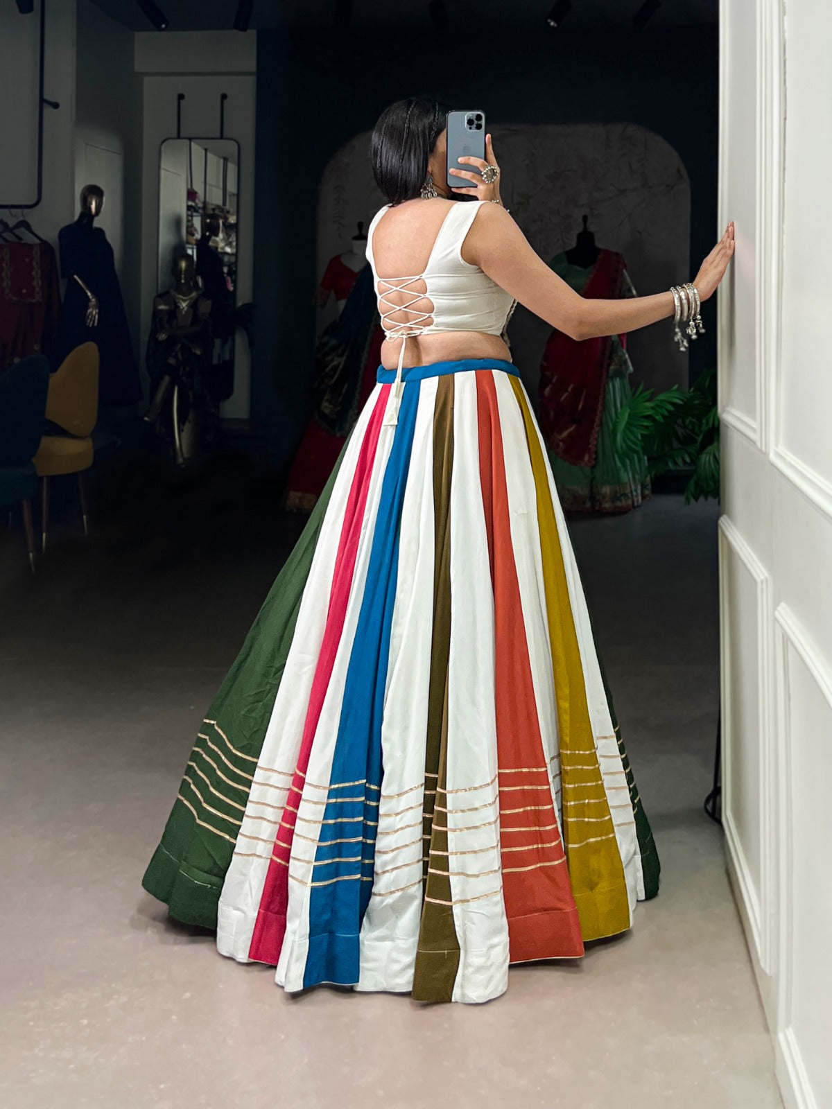 Multi color designer ghagra choli