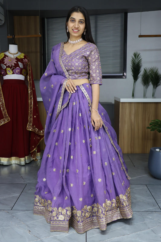 Lavender color georgette sharara suit for women price