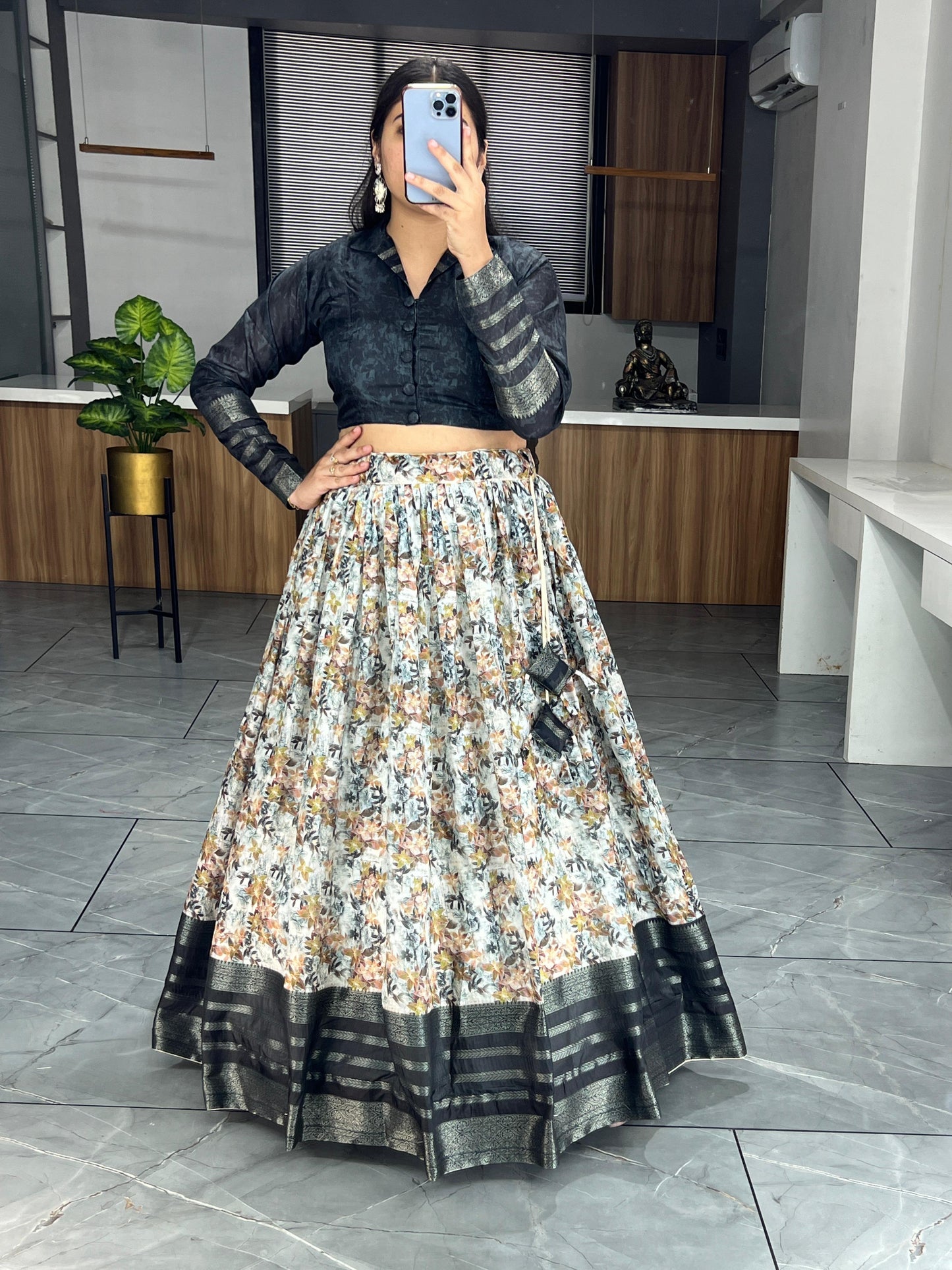 Simple black lehenga choli