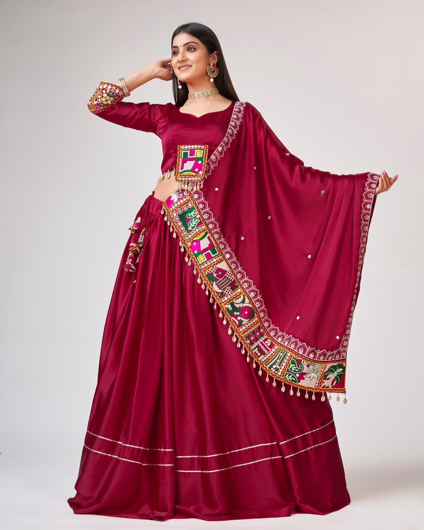 Red georgette navratri chaniya choli for women online shopping