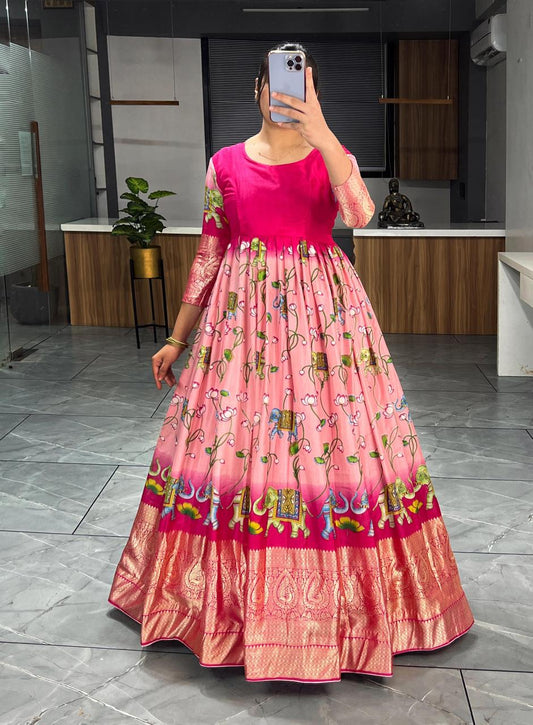 Floral Pink Gown for Women