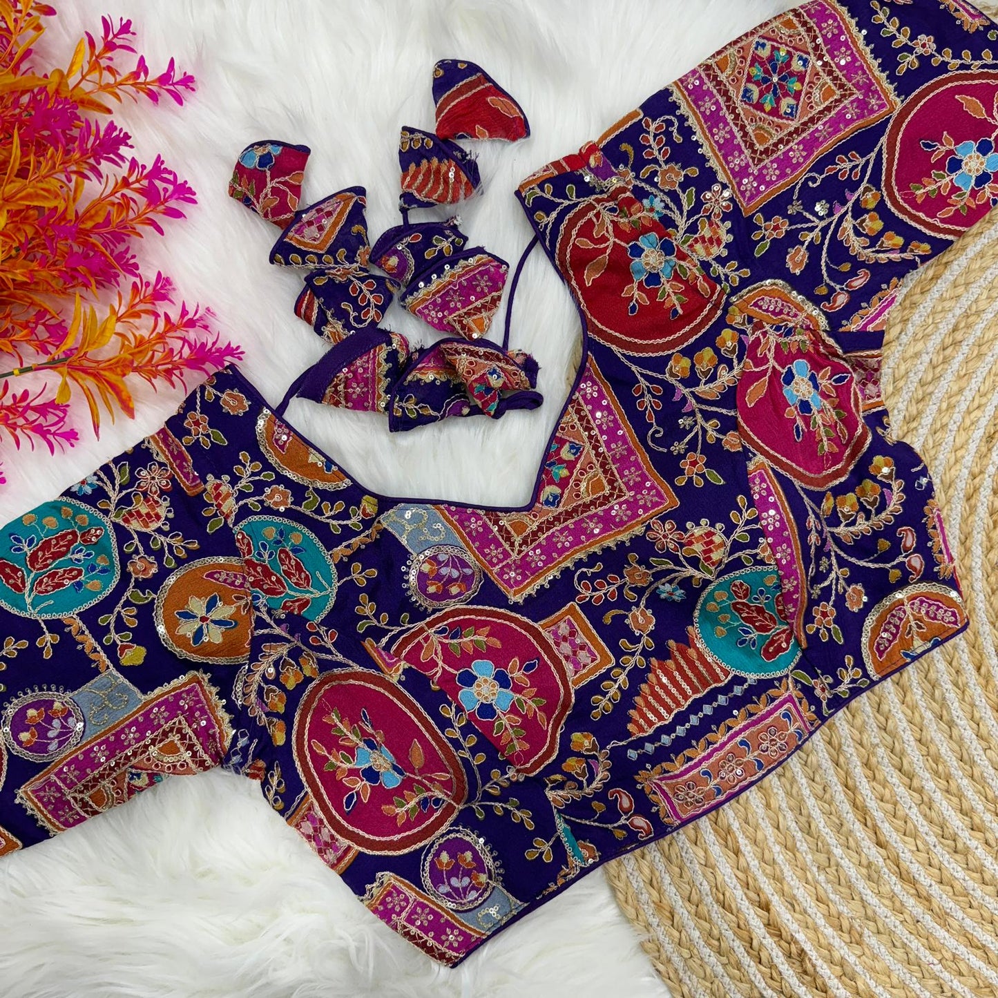 Heavy pure chinon silk blouse designs