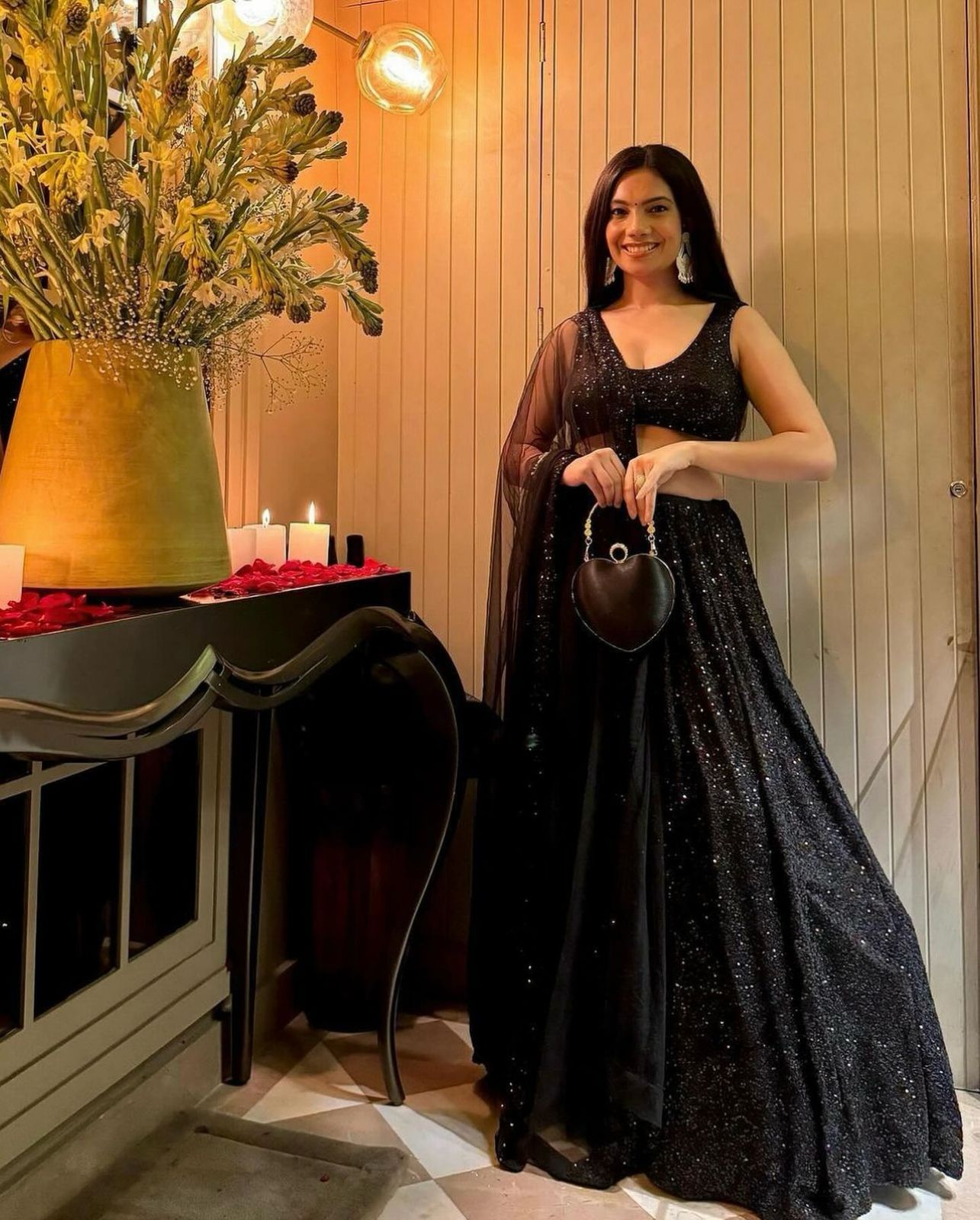 Georgette Black Color Lehenga Choli For Party Wear