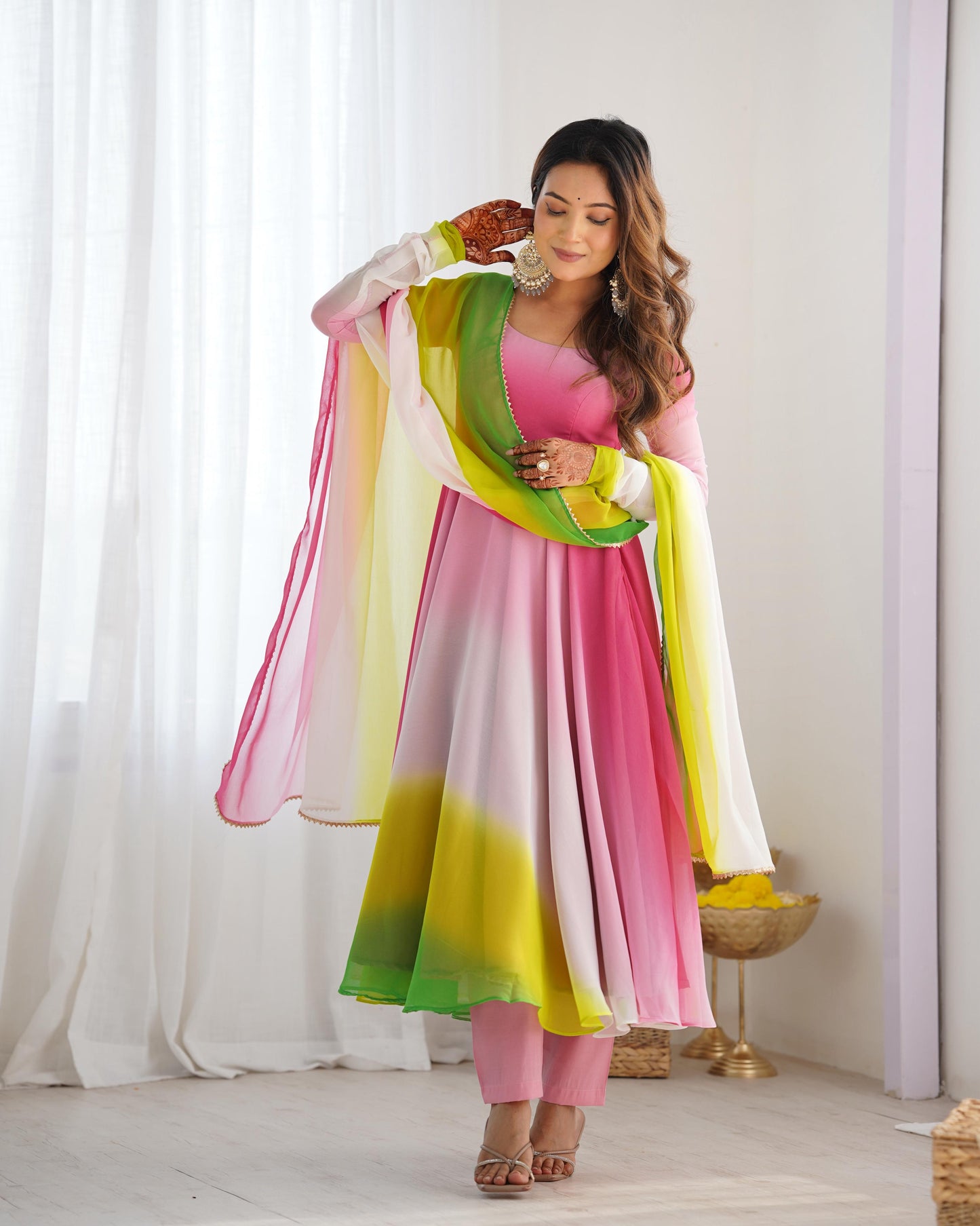 Multi color georgette salwar suit with dupatta design