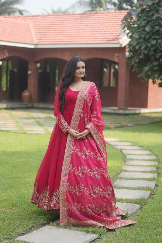 pink anarkali
