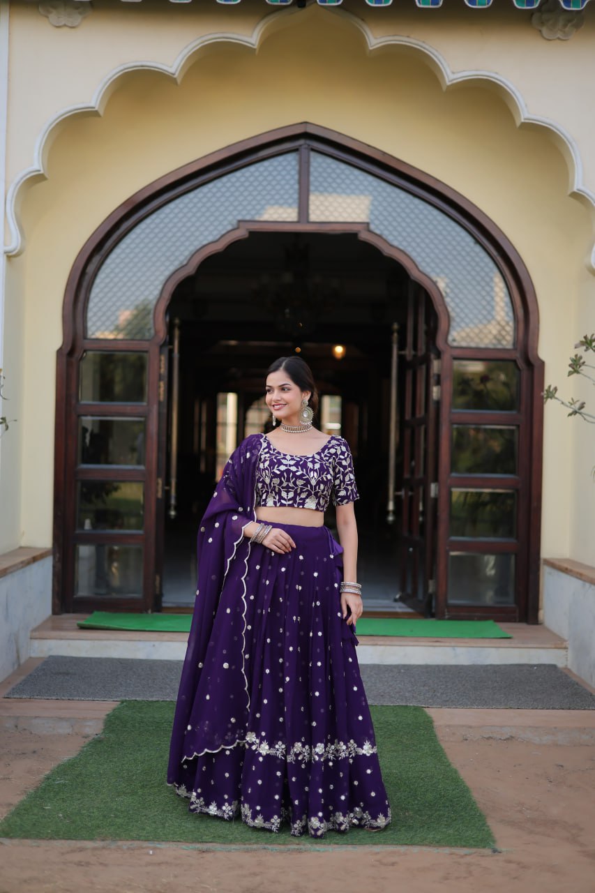 Purple Colour Lehenga Choli