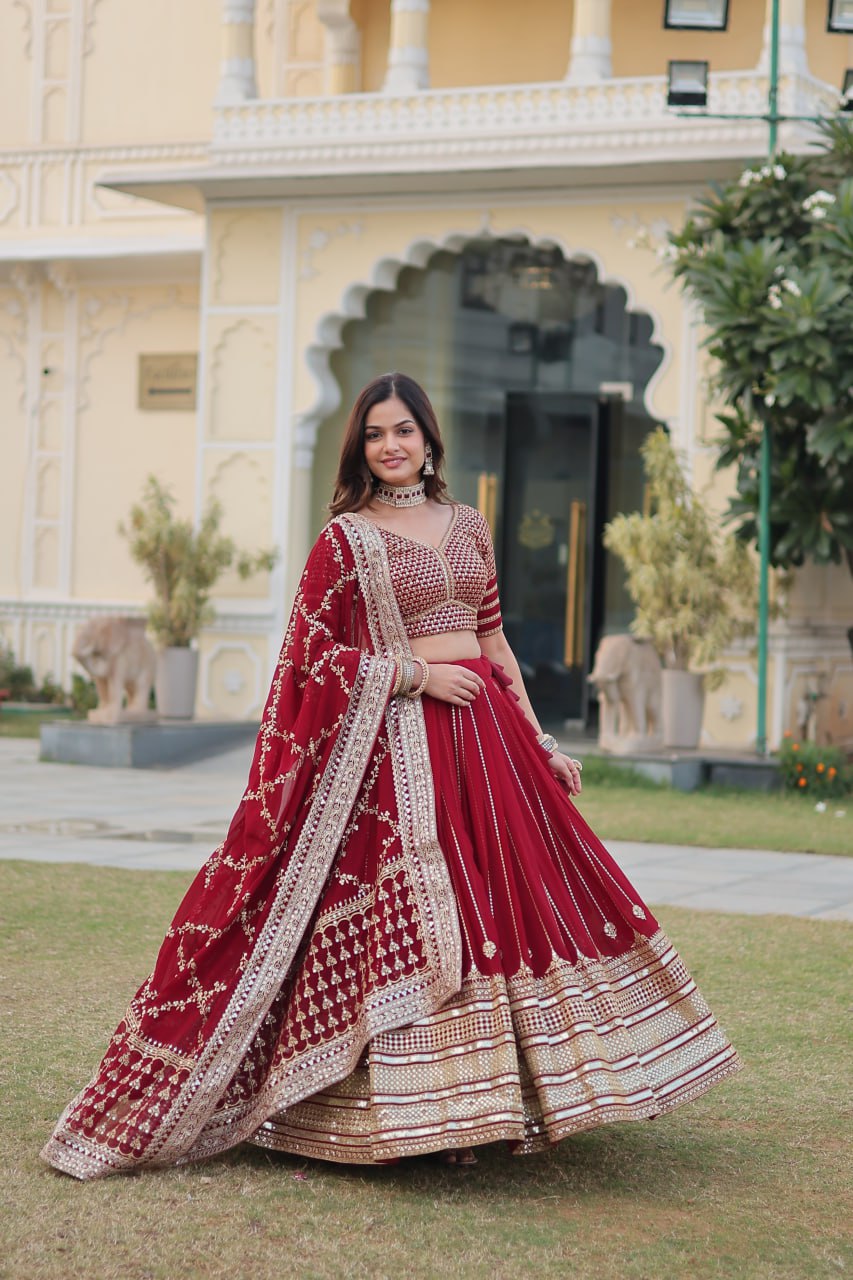 Sabyasachi Designer Embroidered Sequins Lehenga Choli Sabyasachi Designer Embroidered Sequins Lehenga Choli