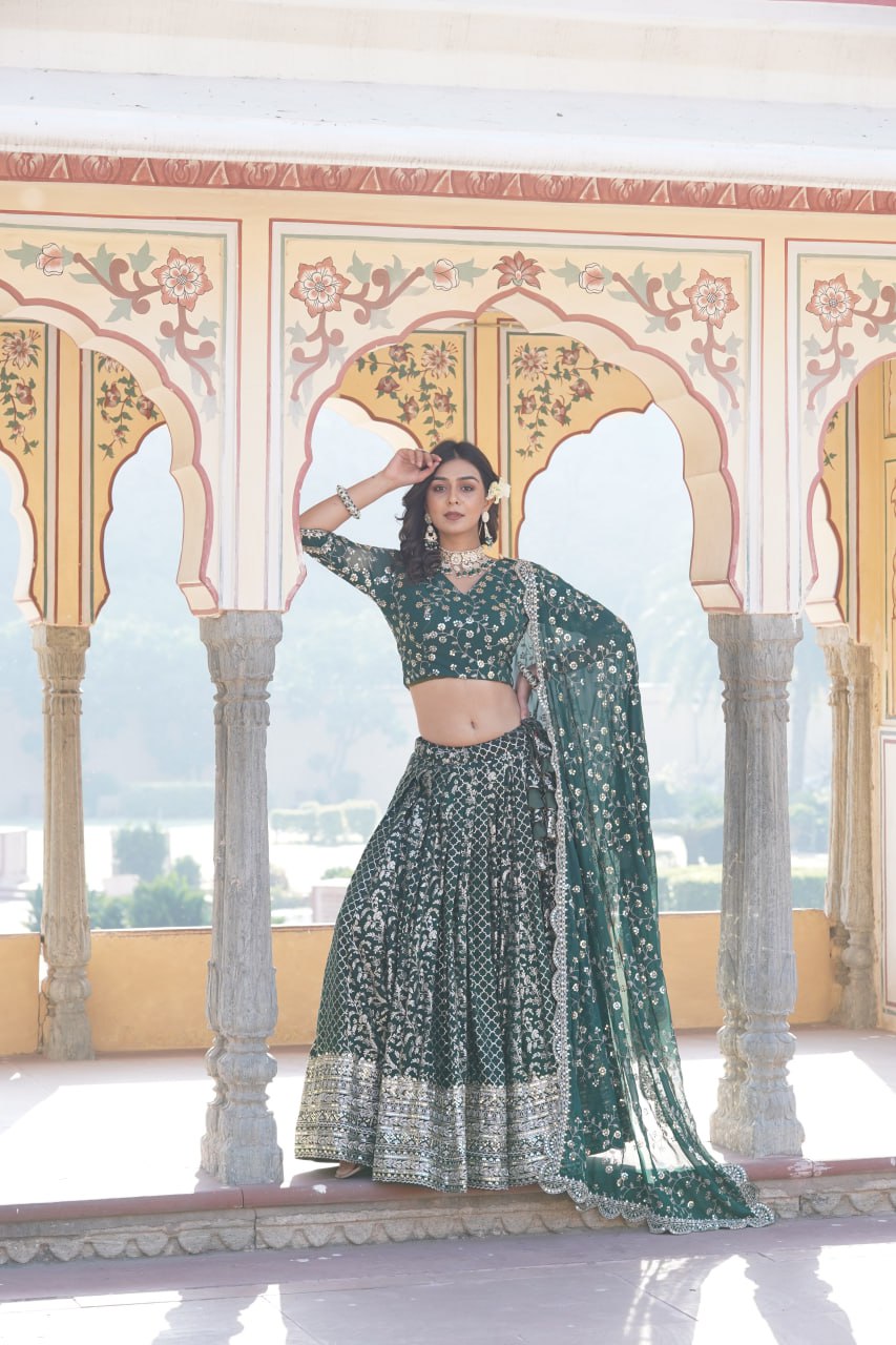 green lehenga