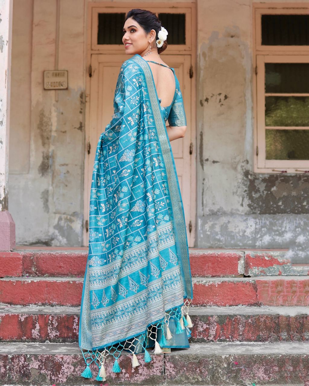 Sky blue saree Party Wear