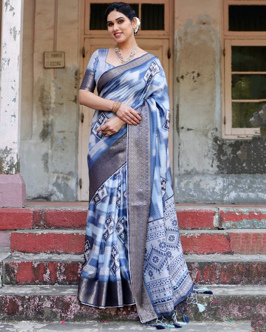 Royal blue saree