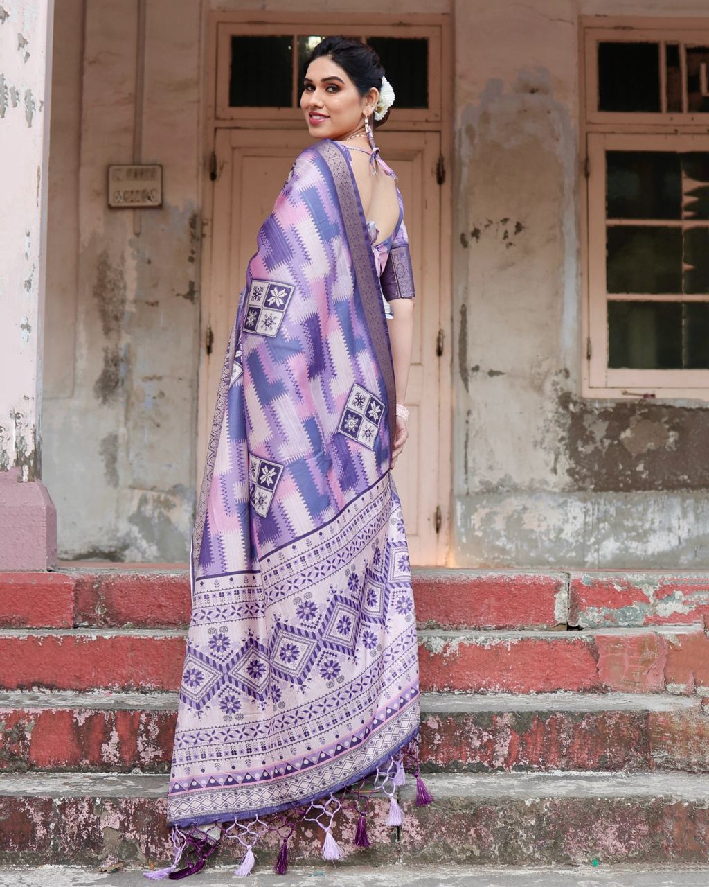 Purple colour Saree for wedding