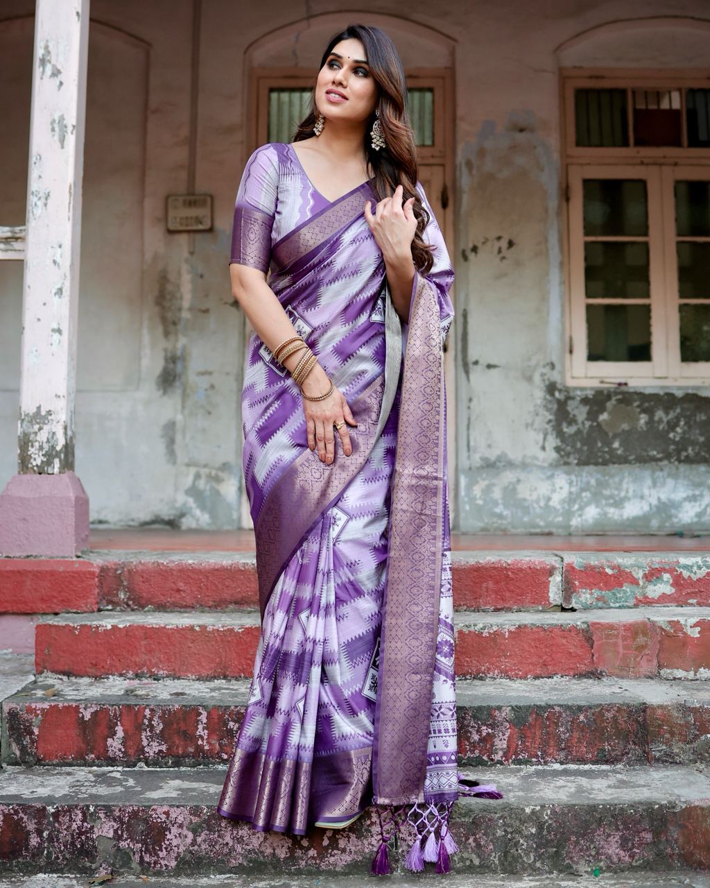 Dark Purple Silk Saree