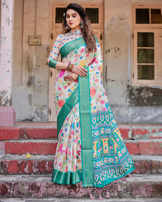 Multi color design pure soft silk saree for women with price