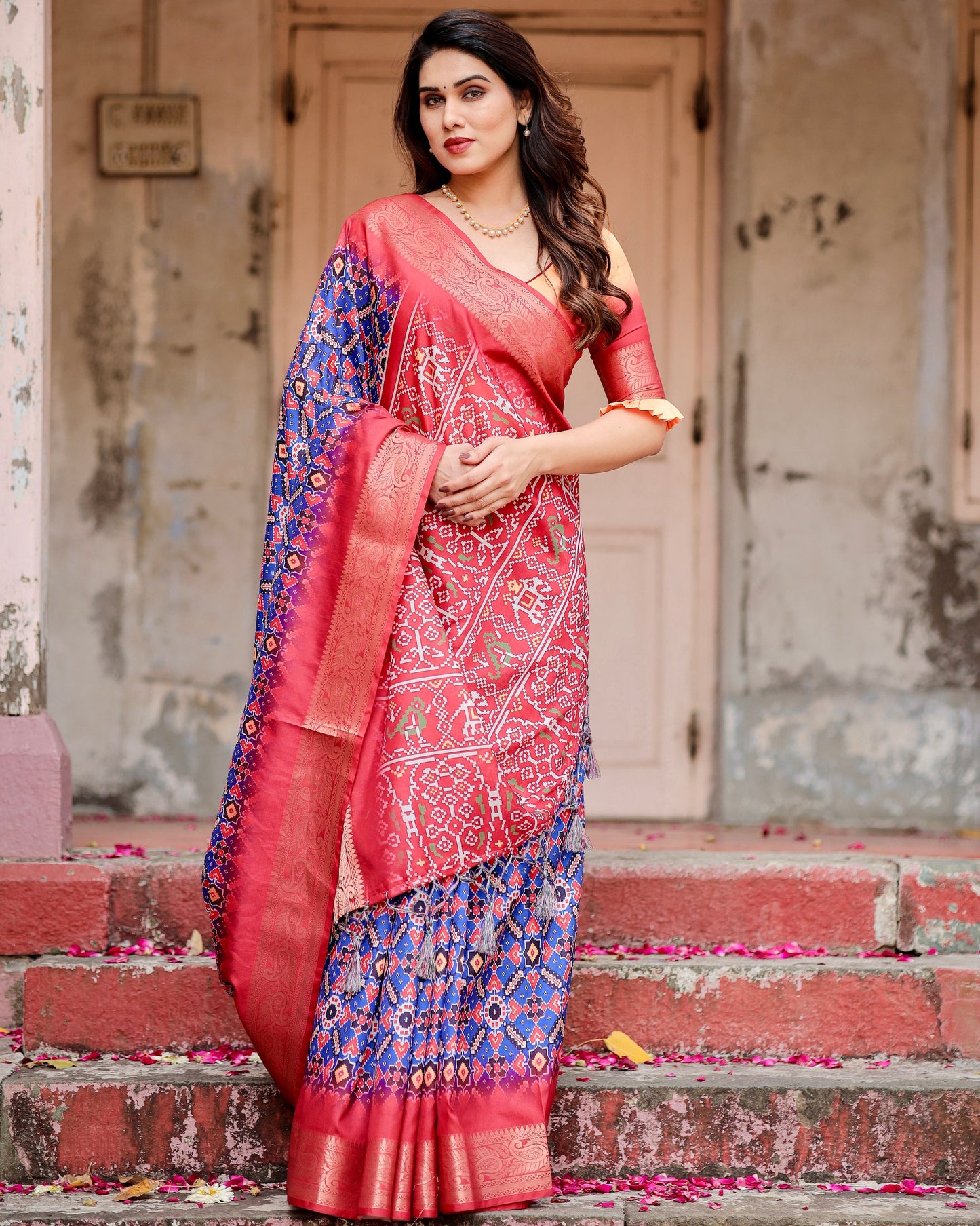 Multi colour Silk Saree for wedding