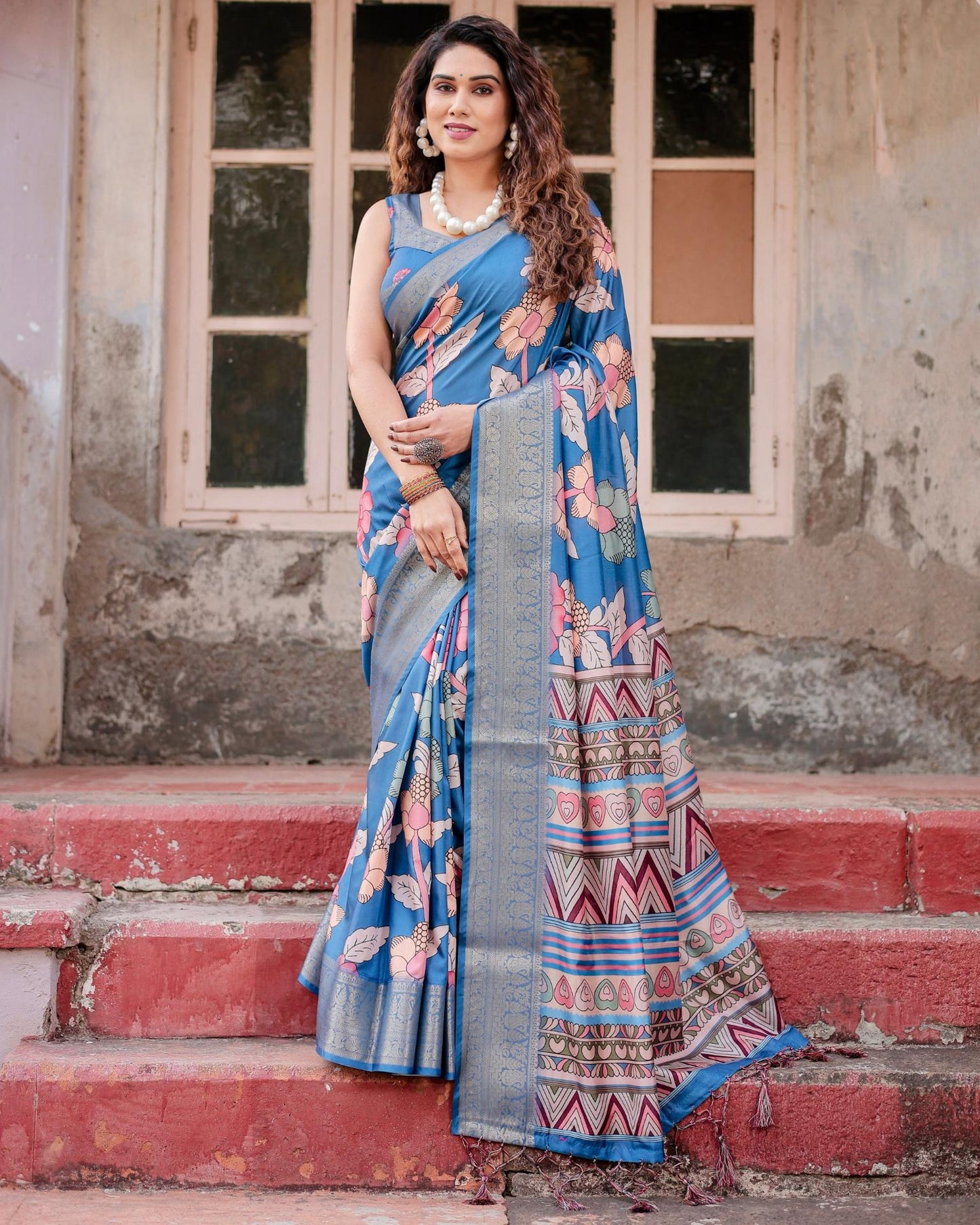 Pure silk digital printed sarees online