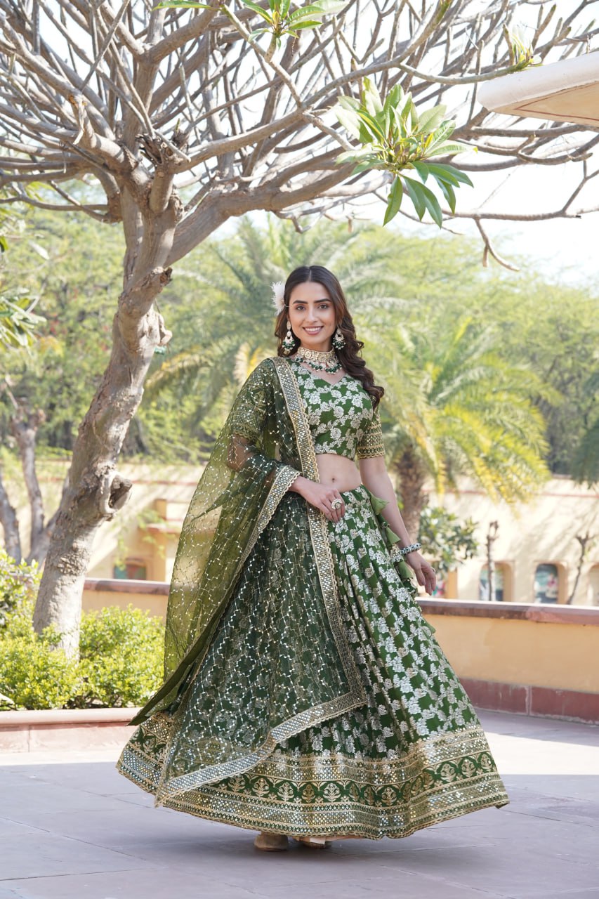 green lehenga
