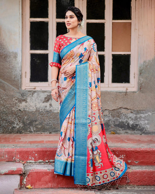 Multi-Color Digital Print Silk sarees