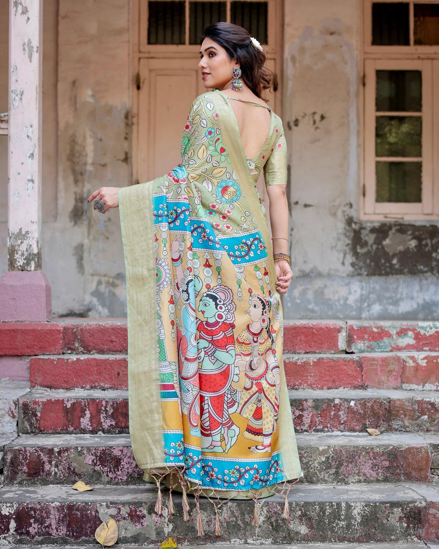 Multi Color Printed Saree Design