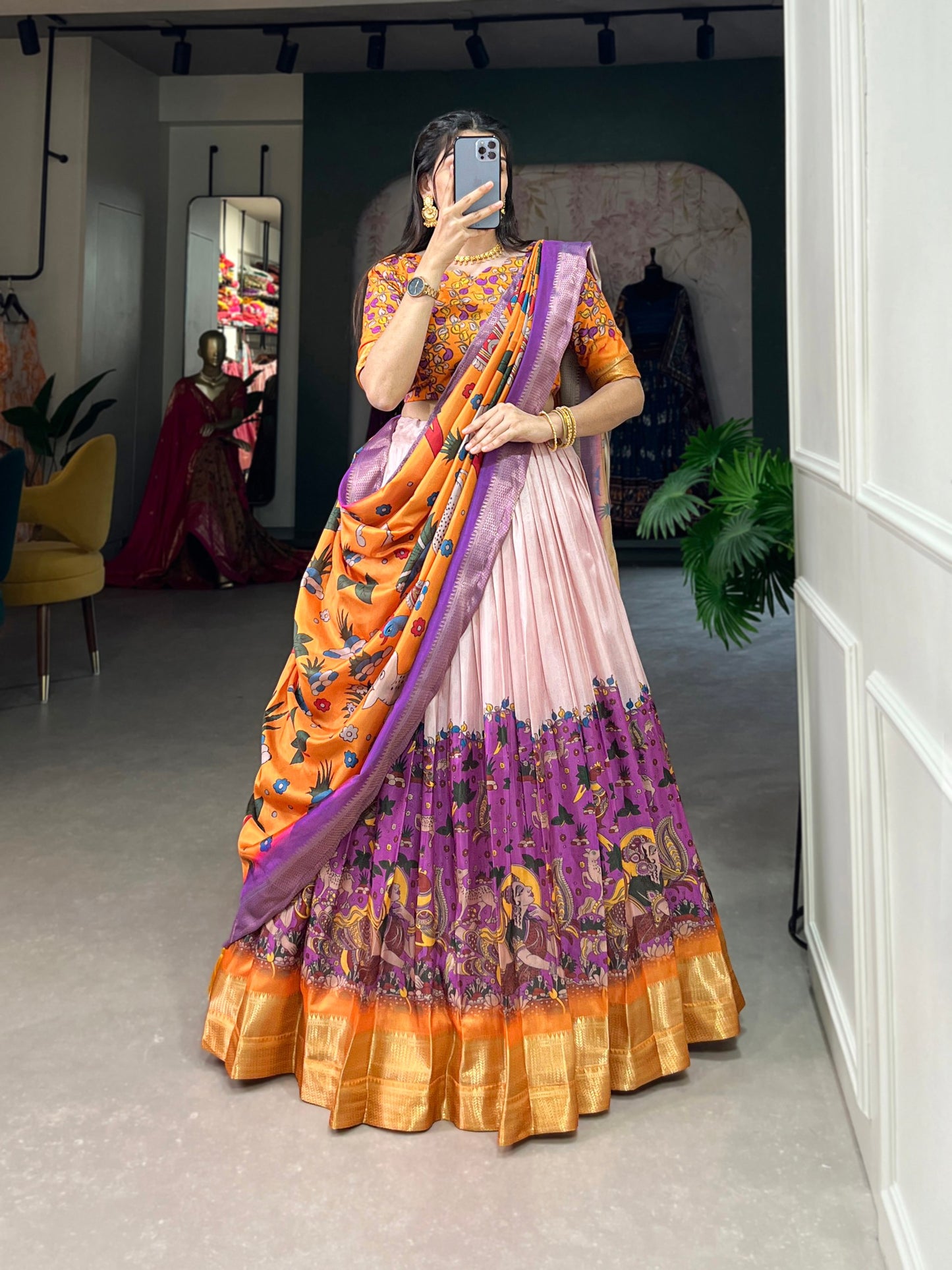 Purple Color Simple dola silk traditional lehenga choli