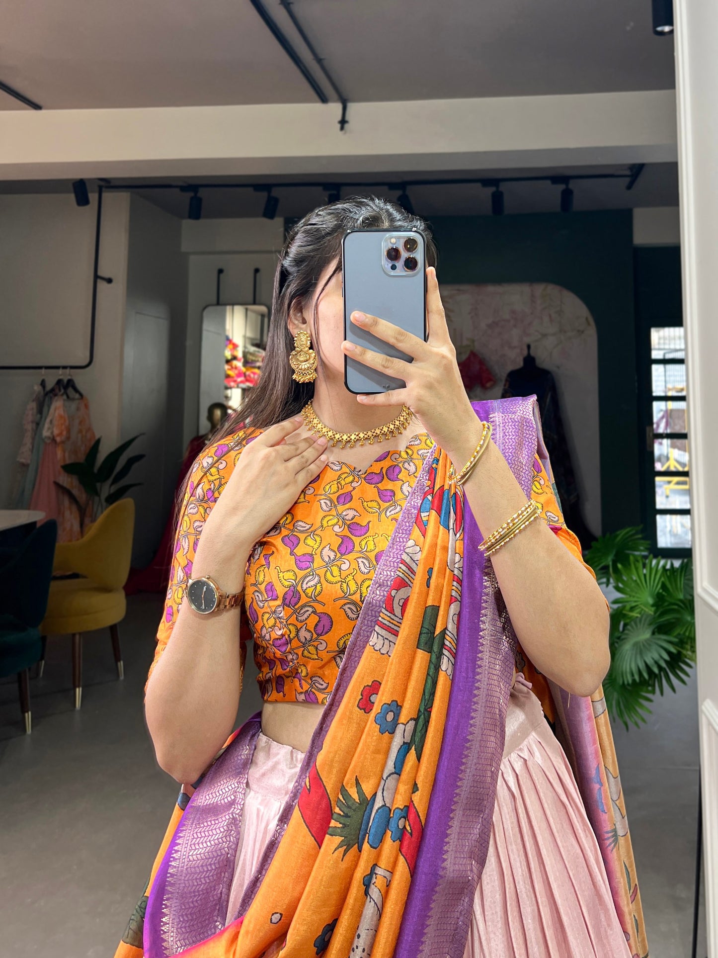 Dola Silk Lehenga Blouse Designs