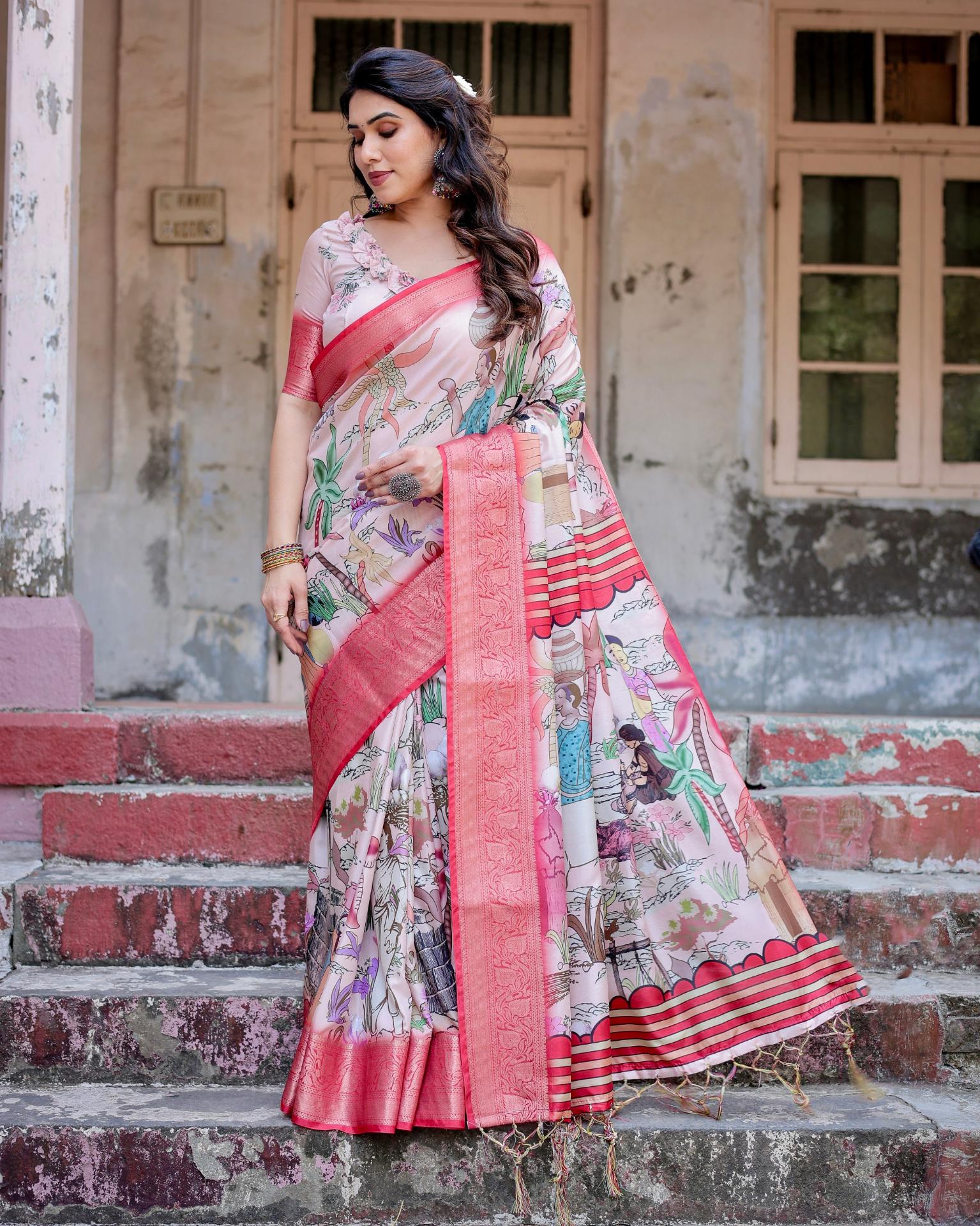 Indian Ethnic Silk Saree for Women Party Wear YES / STITCHING / YES Indian Ethnic Silk Saree for Women Party Wear YES / STITCHING / YES