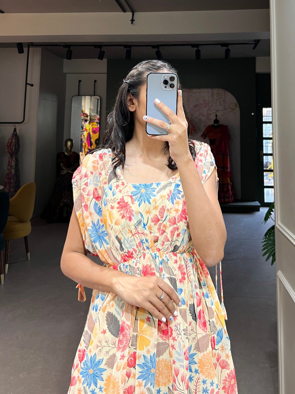 floral gown for women engagement