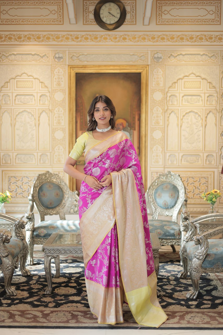 pink designer saree for party wear