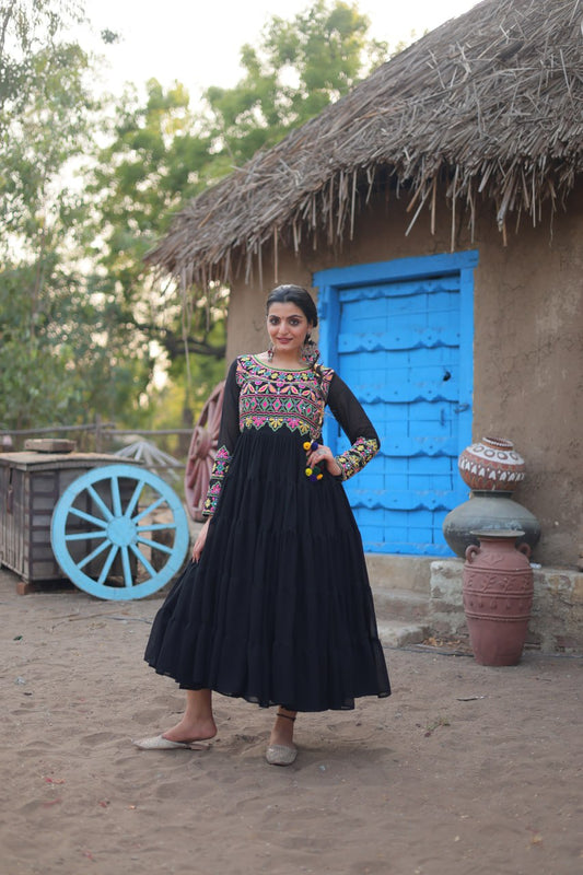 Fancy Front and back neck Gown