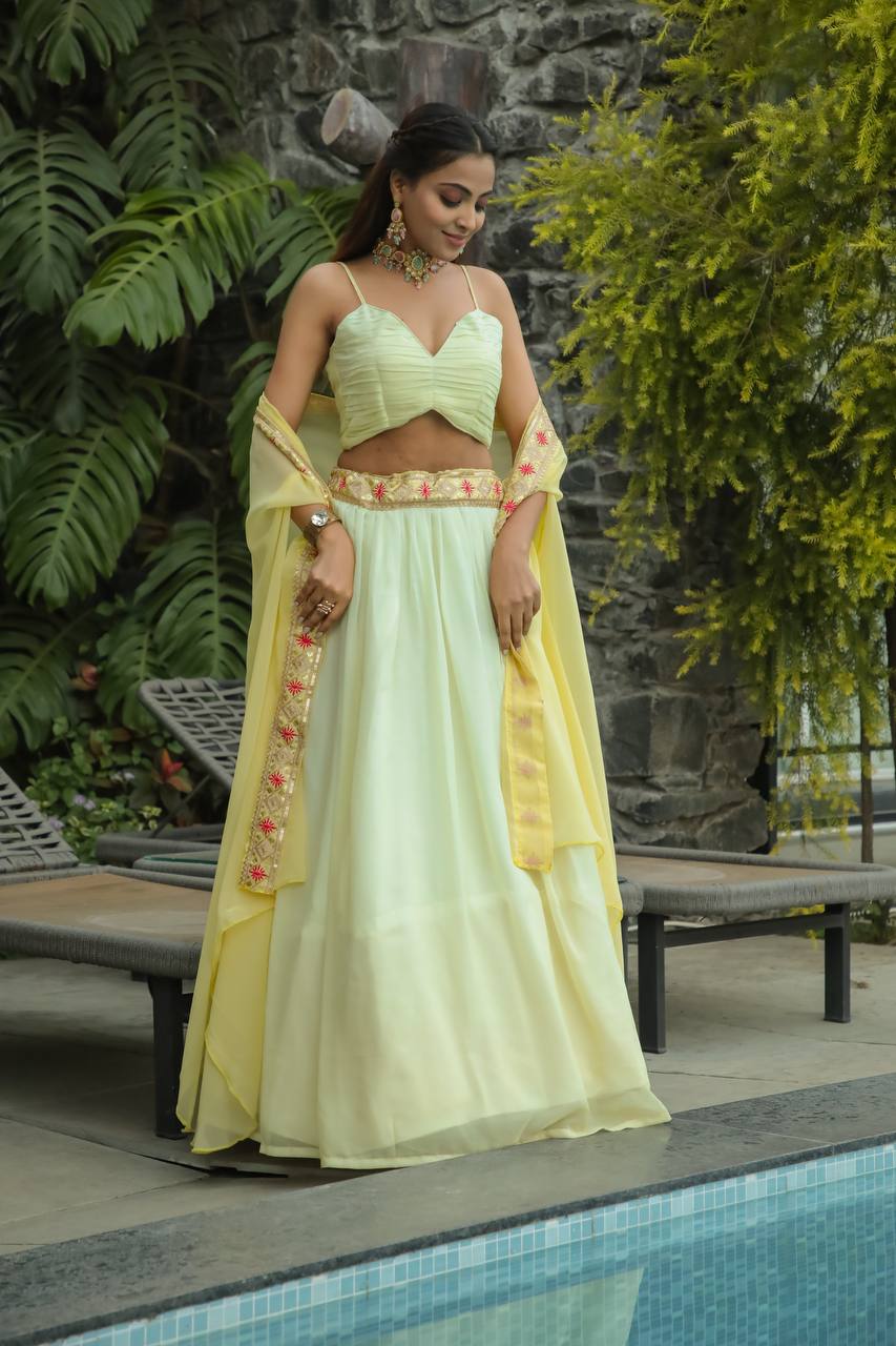 Pista georgette navratri chaniya choli for women online