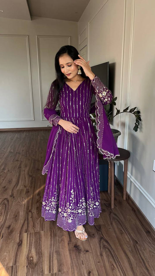 Purple Colour Gown for Wedding