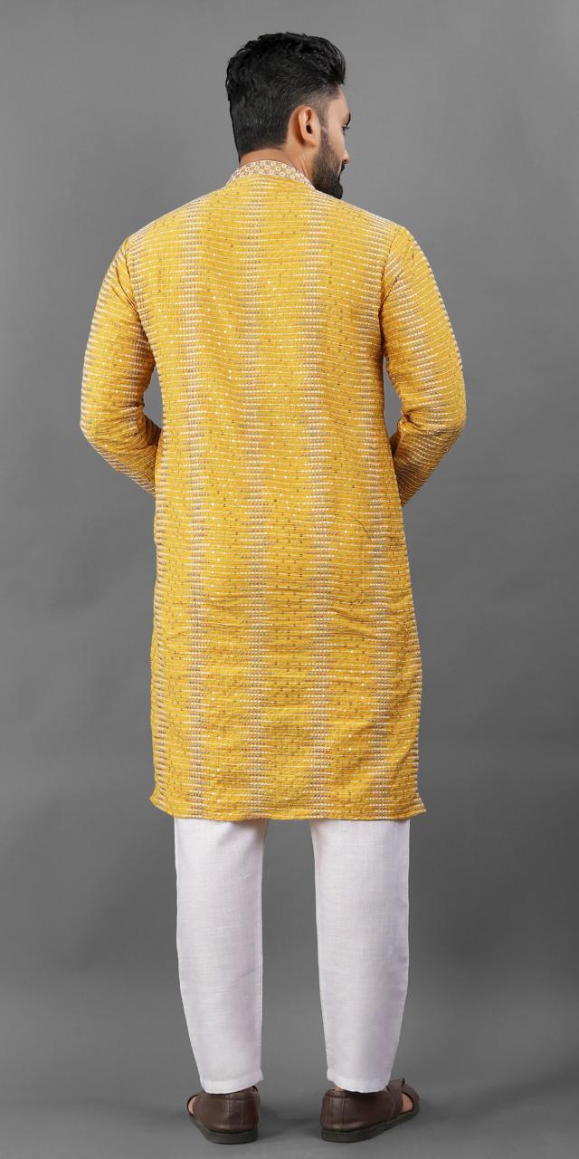 Yellow color important kurta men's images