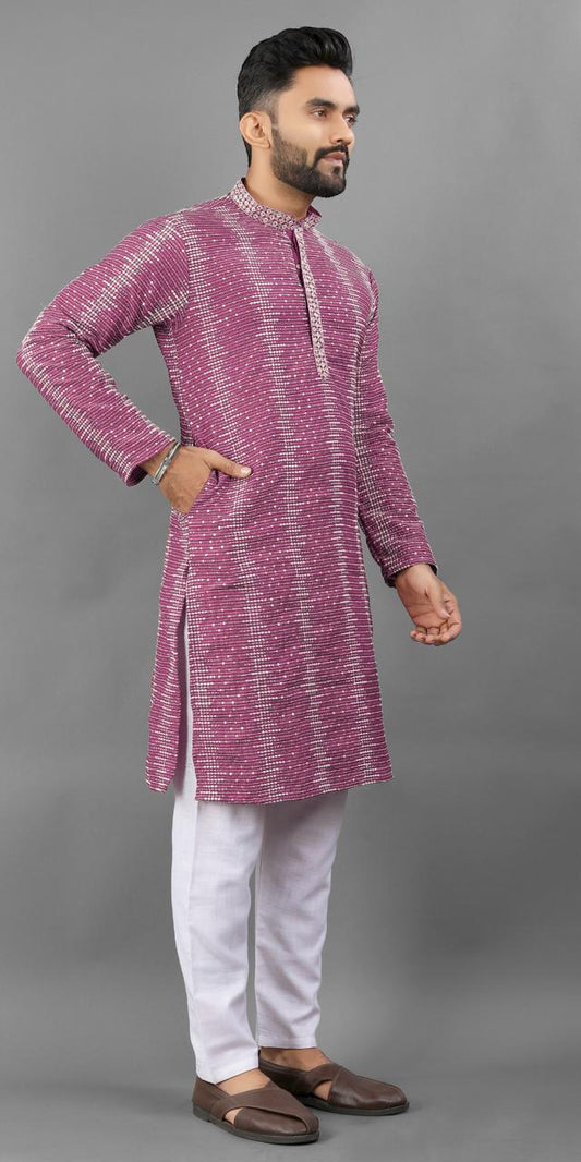 Pink color important kurta men's for wedding