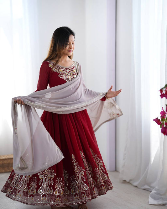 Pink color georgette lehenga choli for party