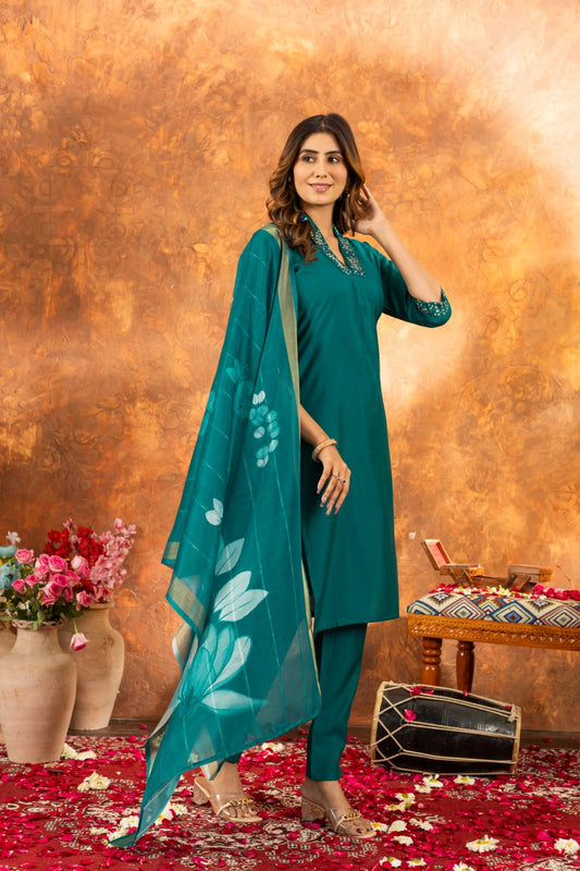 Rama color roman silk salwar suit for party