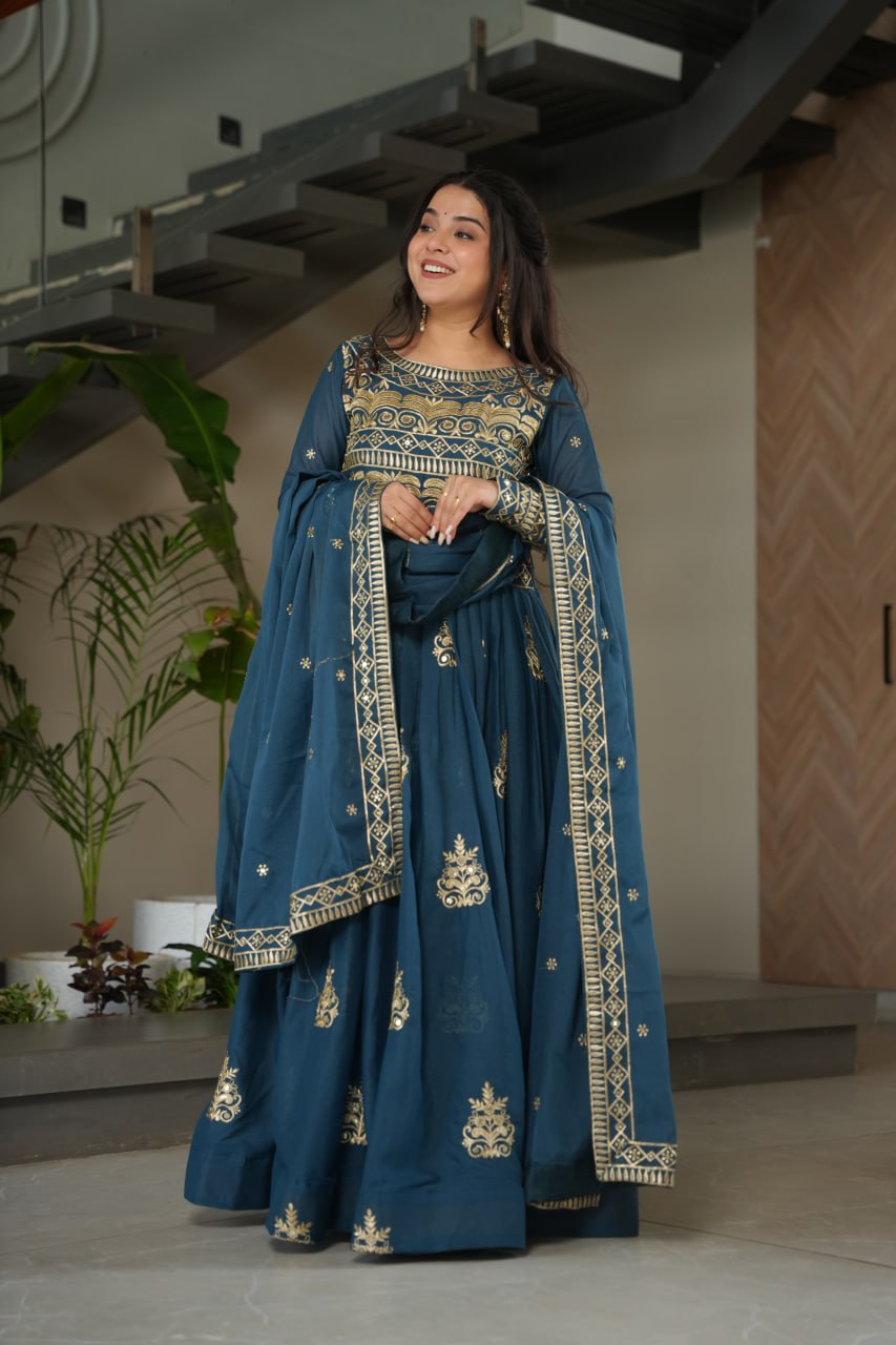 Rama color chinon gown for women