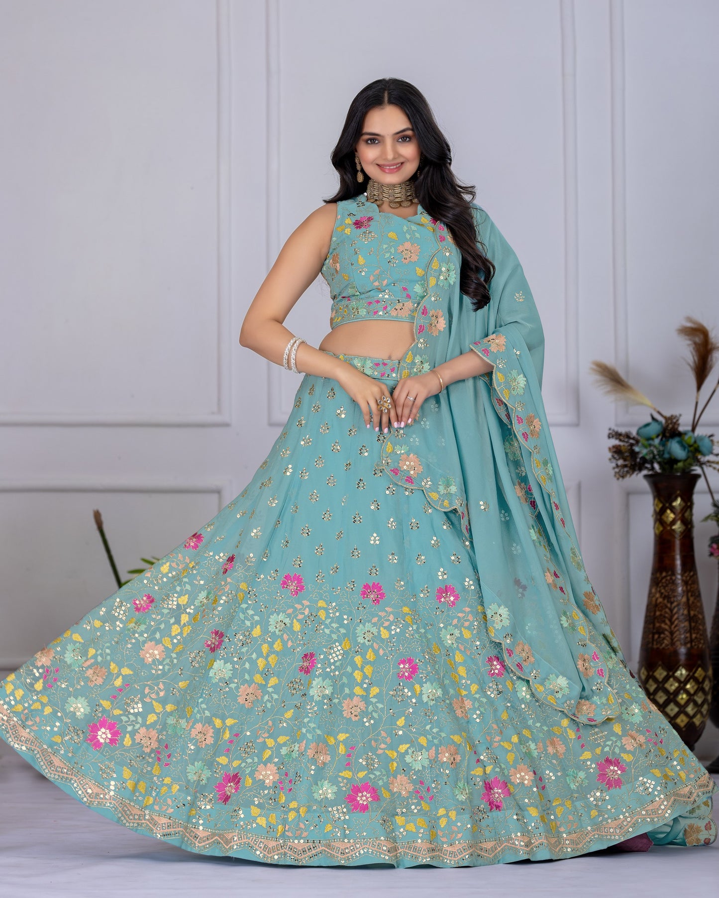 sky blue lehenga choli online usa ragthm