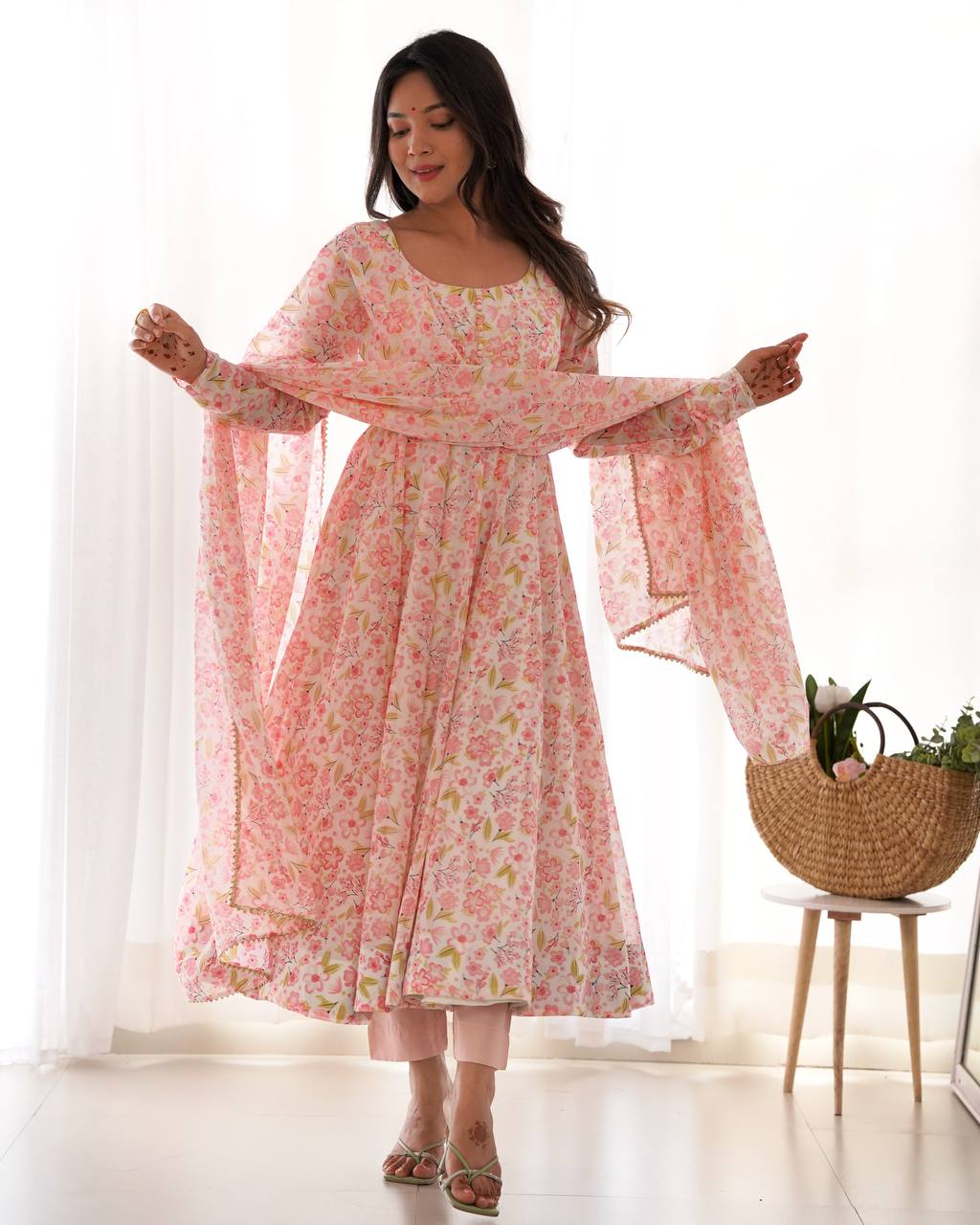 floral design gown for women
